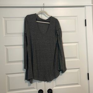 Free people long sleeve gray shirt